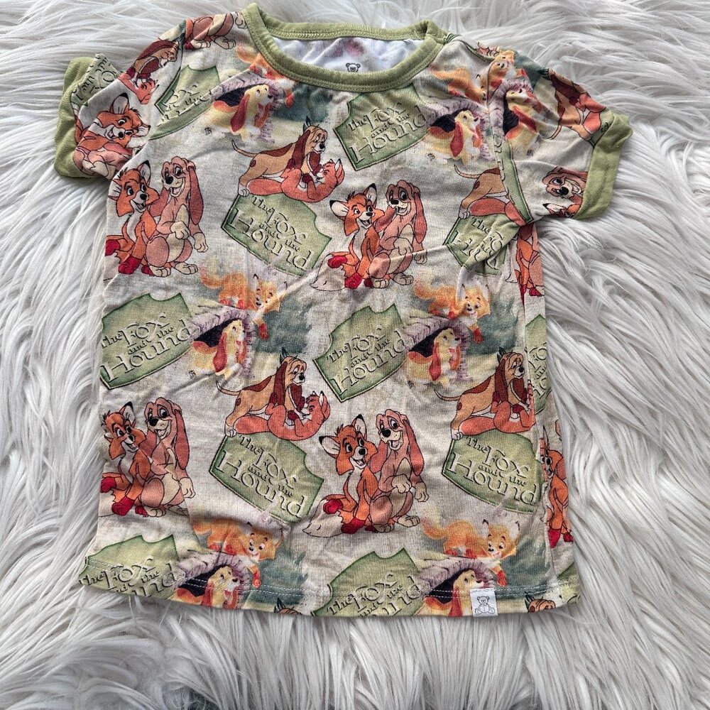 Little Snuggles Disney Fox & the Hound bamboo tee size 2 // 3880